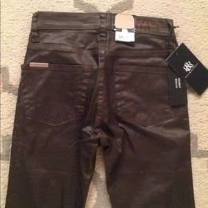 Jeans. Brown leather looking